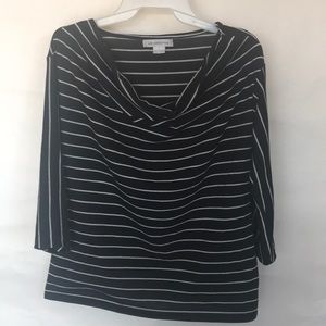 Stripped sweater (L) cowl neck